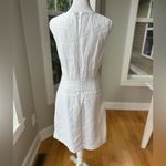 Saint Tropez West White Linen Scoop Neck Shift Dress Lined Size 12 Photo 1