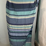 100% silk Bridgetown Collection striped wrap skirt size small Blue Photo 0