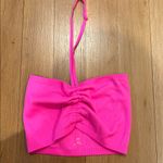 Aerie  Bandeau Halter Top Hot Pink Ribbed Size Medium Photo 2