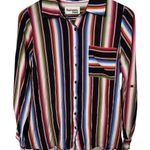 Savannah Jane Women Embroidery Striped Red Shirt Sz S Indie Retro Bohemian Photo 0