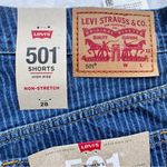 Levi's Levi’s 501 Blue Pinstripe Cutoff Denim Short Shorts High Rise Button Fly Photo 7