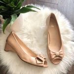 Stuart Weitzman  patent peep toe bow wedge heels Photo 0
