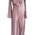 Lulus ‎ Dusty Lavender Leopard Print Bell Sleeve Jumpsuit NWT  M (6) Photo 0