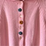 Soft pale pink Hand loomed sweater Cardigan. Size M Photo 2