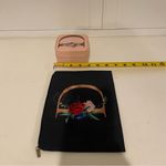 Floral Initial D Makeup Pouch and Jewelry Case Black Photo 4