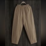 None Casual Harem Khaki Drawstring Elastic Waist Pants NEW Photo 2