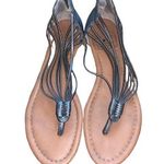 Lucky Brand Caryl Pewter Metallic Leather Sandals size 7 Photo 0