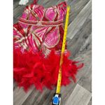 BANJUL  ornate sequin beaded feathered red mini dress Photo 3