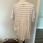 Madewell White / Blue Striped  Flowy Short Sleeve Top Photo 2