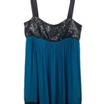 A.B.S. Allen Schwartz Collection Blue Silk Black Sequins Mini Dress Size 6 Blue Photo 0