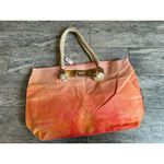 Victoria's Secret NWT‎ Victoria Secret Shoulder Tote Bag Braided Rope Handles Beach Peach Ombre Photo 2