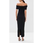 Reformation NEW  Josefina Knit Maxi Dress Sz Small Black Off the Shoulder Sweater Photo 1