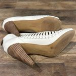 Vince Camuto  White Heeled Boots with Peep-Toe Design Photo 5