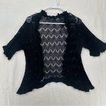 Black Lace Ruffle Shrug Sheer Zigzag Y2K Aesthetic Size M Photo 0