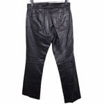 Gap Vintage Y2K 2000s Boot Cut Genuine Leather Black Pants Bikercore Size 2 Photo 1