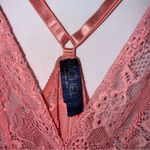 Lace‎ Mesh Halter Babydoll Chemise Slip Peachy Pink Lingerie Size L Photo 8