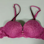 Victoria's Secret Victoria’s Secret Pink Magenta Floral Lace Diamond Straps ‘Dream Angels’ Push-Up Bra Bralette Lingerie Size 34B 💕 Photo 0