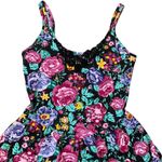 Vintage 80s 90s Black Goth Whimsygoth Witchy Floral Lace Sleeveless Midi Dress Size M Photo 1