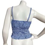 Japna  Women's Smocked Ruffle Picnic Plaid Cami Crop Top Blue Size M Y2K Tank Photo 1
