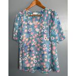 Jade Melody Tam Pastel Floral Short Wide Sleeve V Photo 1