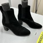 Banana Republic Womans Bananna Republic Pullon Ankle Boots Black 8.5 M Block Heel Elastic Ankle Photo 0