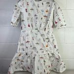 Hugo Boss Daranta Dress White Palm Springs Print Mini Size 4 beach tropical Photo 3