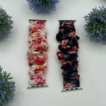 2 Floral Apple Watch Band Small 42/44mm Red/Black Red Photo 0