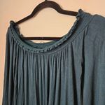 Aeropostale  Blouse Top Off Shoulder Tie Front Long Sleeve Deep Green Casual Photo 2