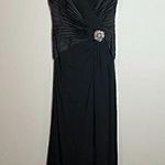 Tadashi Shoji Tadashi Collection black silk cinched evening dress Photo 0