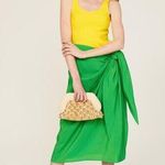 ROSIE ASSOULIN Women's Yellow Green Wrap Sarong Scoop Neck Beach Dress Size 6 Photo 0