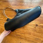 Black Vegan Leather Hobo Bag Metal Shoulder Handles Photo 6