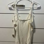 Lulus  White Lace V Neck Bodysuit NWT Photo 2