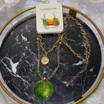 Croft & Barrow  Green and Gold Necklace Set Photo 0
