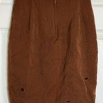 Carmen Marc Valvo Women's Burnt Orange Embroidered wool Pencil Shirt, Size 6 Photo 0