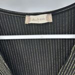 Altar'd State Black and Gold Long Sleeve Dress knotted faux wrap top metallic L Photo 5