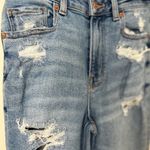 American Eagle Women’s stretch mom Skinny Blue Jeans w\Distressed size 00 reg Photo 4
