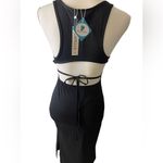 NWT Sleeveless, Strappy cut out back sexy midi Dress/ Black Black Photo 1