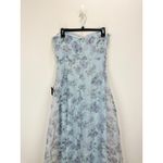 Lulus Chic Preciousness Light Blue Floral Organza Bustier Maxi Dress Medium NWT Photo 5