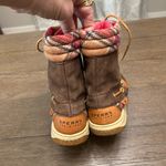 Sperry Top Sider Women’s Hikerfish Leather Boots 7M Pink & Brown Plaid Preppy Photo 2