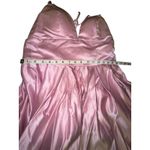 Satin Formal Ball Gown Pink‎ Spaghetti Strap Cross Back Maxi Dress Sz M Pink Size M Photo 4