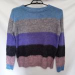 En Crême En Creme Under the Stars Womens Sweater Size Medium Fuzzy Wide Stripe Pullover Photo 29