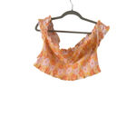Cotton On Women's Orange Pink Floral Smocked Off-Shoulder Crop Top 14 Photo 4