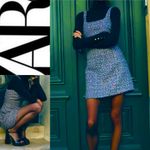 ZARA NWT TEXTURED MULTICOLORED Metallic thread &sequin bling tweed short dress L Photo 1