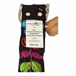 Natural Life NWT Colorful Neoprene Cosmetic Bag Black Floral Embroidered Belt Photo 15