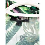 LoboRosa Tropical Palm Leaf Leopard Monkey Jungle Print Pajama Style Shirt Sz L Size L Photo 6