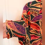 Democracy M V-Neck Vibrant Leaf Print Blouse Photo 3