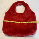 Red Faux Fur Tote Bag No closure excellent condition Photo 3