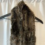 Restoration Hardware Faux Fur Slip Through Scarf 53 in X 5 in Brown Photo 2