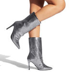 Kurt Geiger NEW Carvela  Armour Boot US 9 EUR 40 Silver NYE Statement Heels Photo 0
