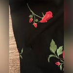 Honey and Rosie  SMALL Sleeveless Embroidery Red Rose Black Maxi Dress #254 Photo 7